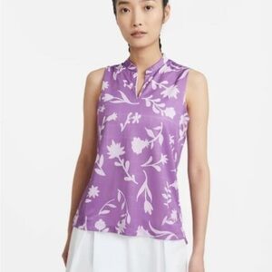 Nike Women’s Purple Floral Sleeveless Breathe Golf Polo